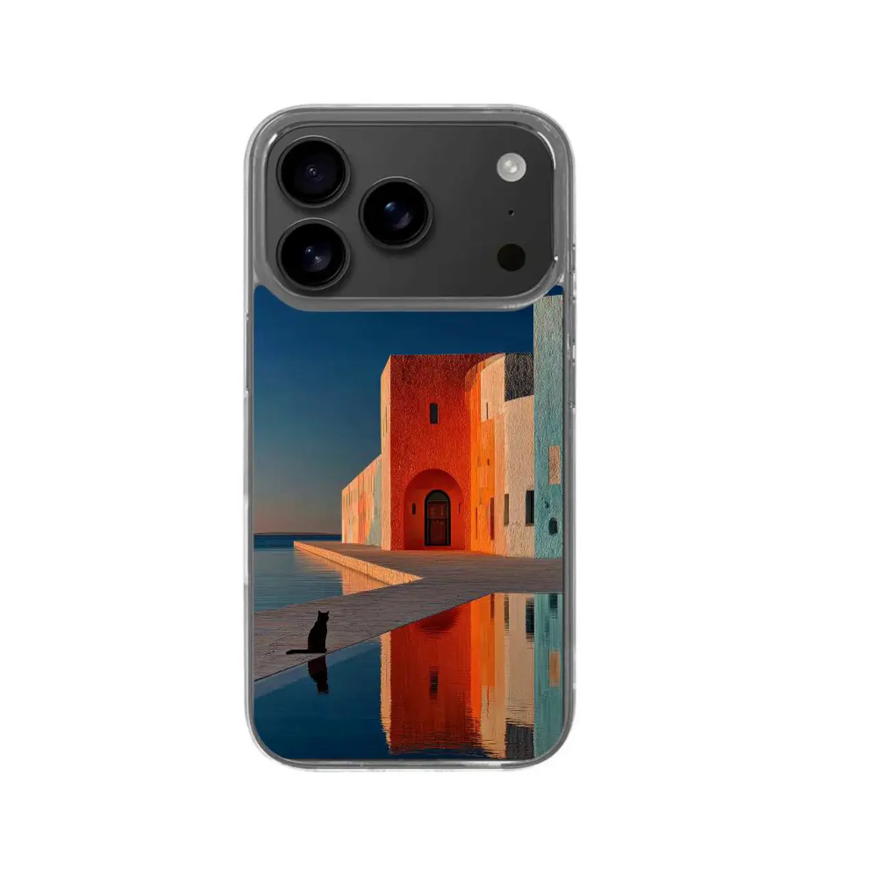 Artix iPhone 17 Pro 手机壳,Juan Brufal 100% 正品授权,带风景猫咪艺术图案的透明 TPU 防护壳,防震轻薄手机壳,兼容 iPhone 17 Pro