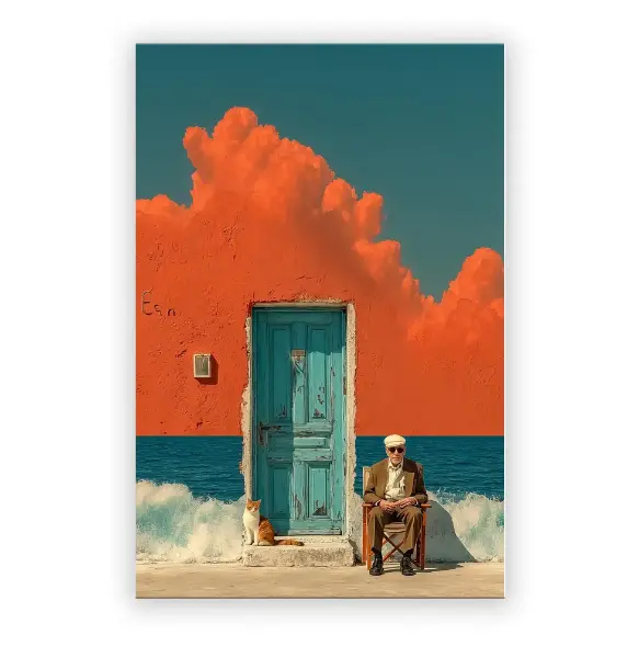 牛津布装饰画,Juan Brufal 100% 正品授权,60x90cm 单面印刷帆布墙面艺术,配有金属挂钩的耐用实木画框